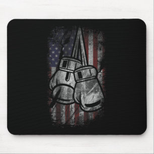 Tapis De Souris Chemises de boxe drapeau américain pour hommes fem