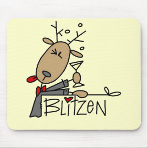 Tapis De Souris Chemises de Noël et Cadeaux du Renne Blitzen