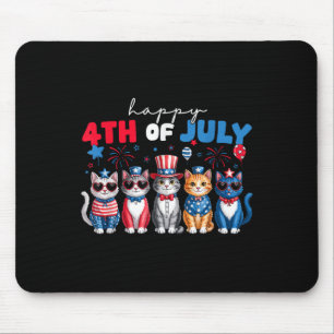 Tapis De Souris Chemises drôles de chats fiers joyeux 4 juillet po