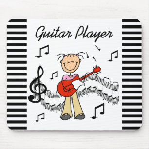 Tapis De Souris Chemises et Cadeaux pour Fille à la Guitare en Des