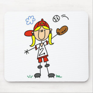 Tapis De Souris Chemises et Cadeaux pour Fille Joueuse de Baseball