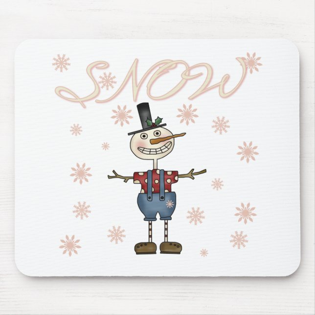 Tapis De Souris Chemises et cadeaux Prim Snowman (Devant)