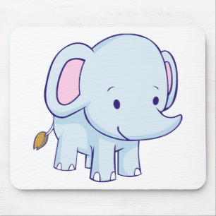 Tapis De Souris Chemises mignonnes d'éléphant de bande dessinée