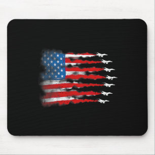 Tapis De Souris Chemises patriotiques Hommes Jet Rouge Blanc Bleu