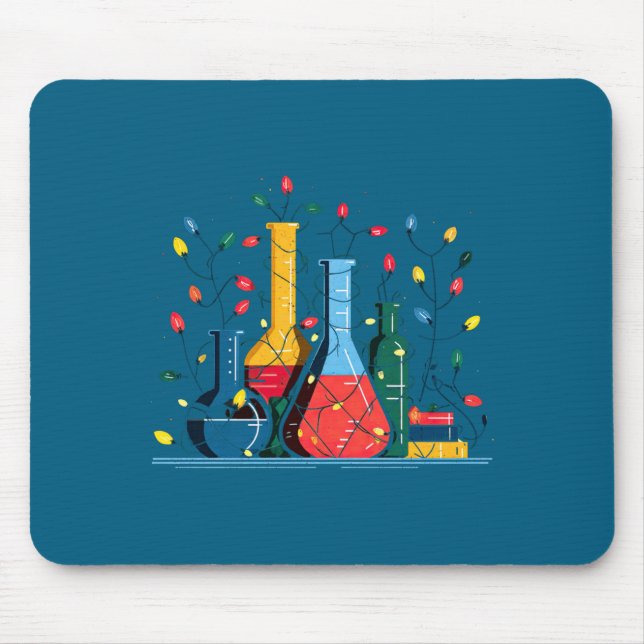 Tapis De Souris Chemistry Christmas Lights Lover Chemist Science L (Devant)