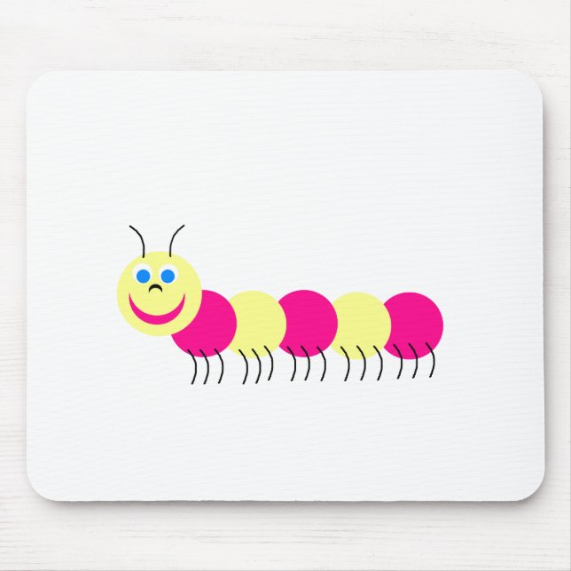 Tapis De Souris chenille jaune rose (Devant)