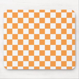 Tapis De Souris Chèque Motif blanc x orange