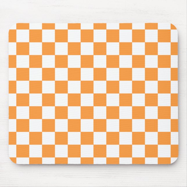 Tapis De Souris Chèque Motif blanc x orange (Devant)