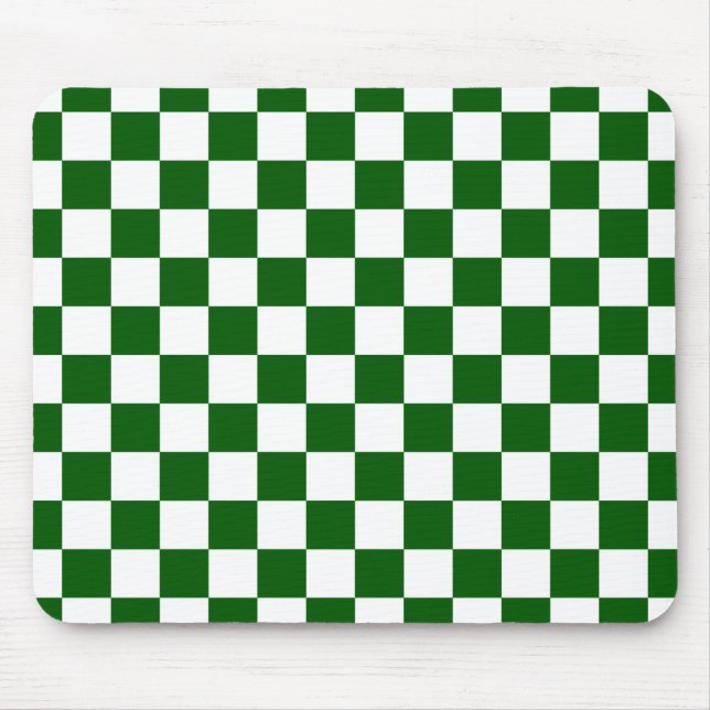 Tapis De Souris Chèque Motif blanc x vert (Devant)