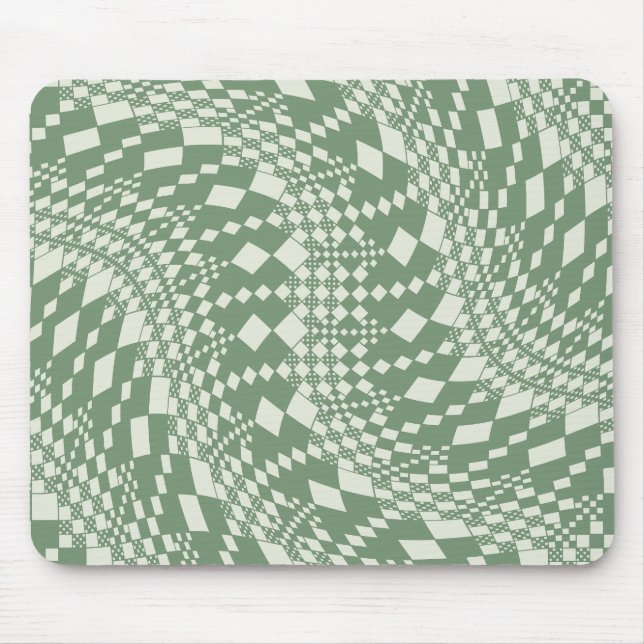 Tapis De Souris Chèques déformées en vert (Devant)