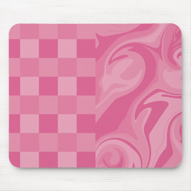 Tapis De Souris Chèques et persiennes - Rose (Devant)