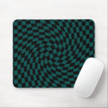 Tapis De Souris Chèques Noirs Retro Warped Jungle Vert À damiers<br><div class="desc">Retro dépoli vérifie la conception de damier,  dans une combinaison de couleur vert jungle profonde et noir. Retro damboard twirled seventies style psychédélique design moderne décoration maison,  dortoir,  produits de bureau et d'école et rétro dépoli cadeaux à damiers.</div>