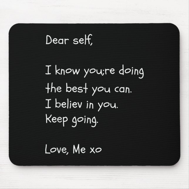 Tapis De Souris Cher Auto-Citation Sensibilisation à la santé ment (Devant)