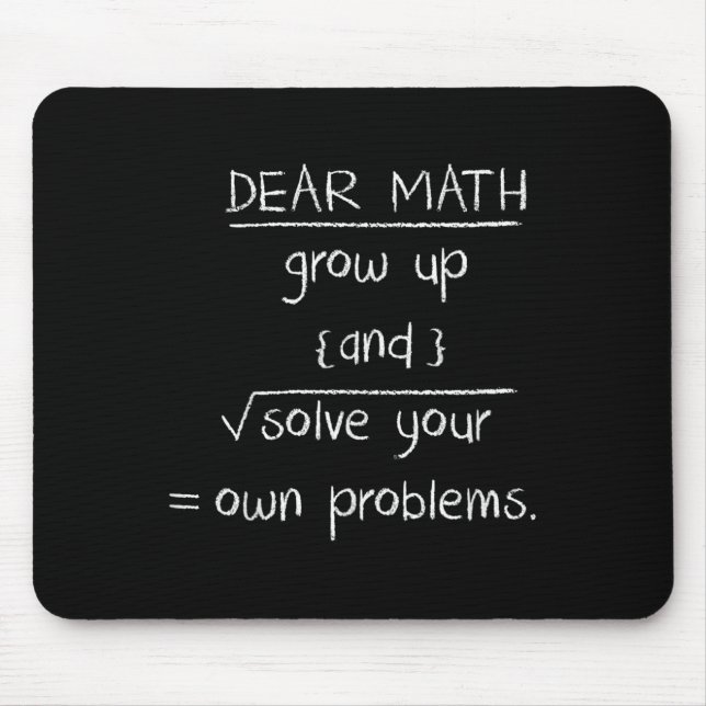 Tapis De Souris Cher Citation Amusante Math (Devant)
