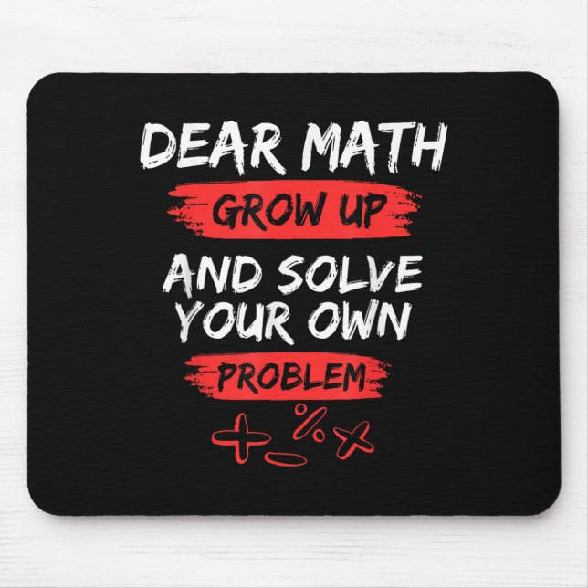 Tapis De Souris Cher Citation Math Drôle Pour L'Enseignant Et L'Ét (Devant)
