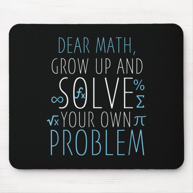 Tapis De Souris Cher Math Funny Math Citation Filles Garçons Homme (Devant)