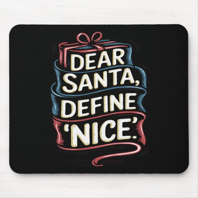 Tapis De Souris Cher Père Noël Définir Nice Noël (Devant)