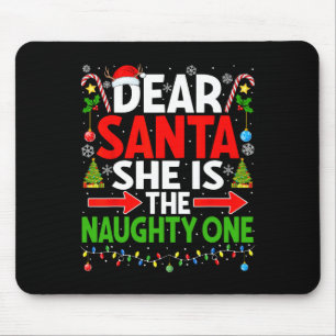 Tapis De Souris Cher Père Noël Elle est coquine Un Couple de Noël