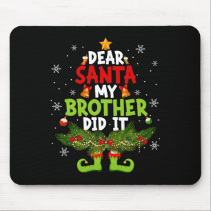 Tapis De Souris Cher Père Noël Mon Frère L'A Fait Elf Correspondan