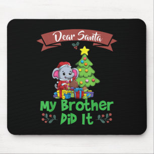 Tapis De Souris Cher Père Noël Mon Frère L'a Fait Frères Et Sœurs