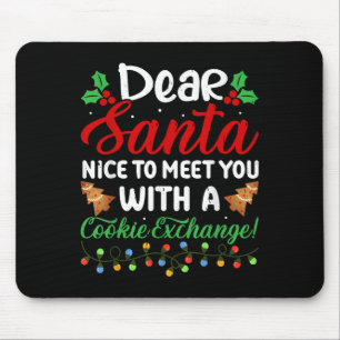 Tapis De Souris Cher Père Noël Ravi De Vous Rencontrer Avec Un Éch