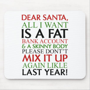 Tapis De Souris Cher Père Noël, Tout Ce Que Je Veux, C'Est Un Comp