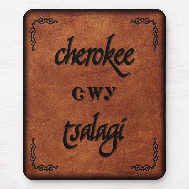 Tapis De Souris Cherokee en cuir - Tsalagi (Devant)