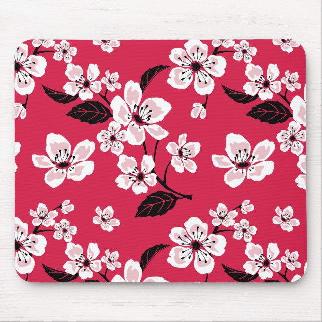 TAPIS DE SOURIS CHERRY BLOSSOM - SAKURA (ROUGE) (Devant)