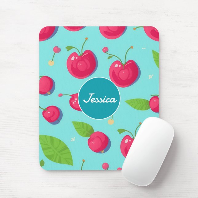 Tapis De Souris Cherry Pastel Colorful Motif personnalisé (Avec souris)