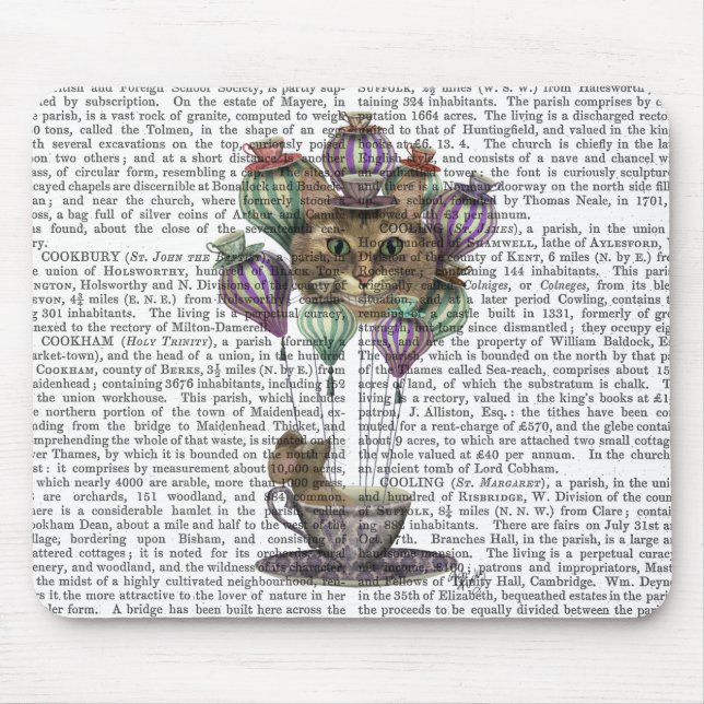 Tapis De Souris Cheshire Chat Hot Air Balloon (Devant)