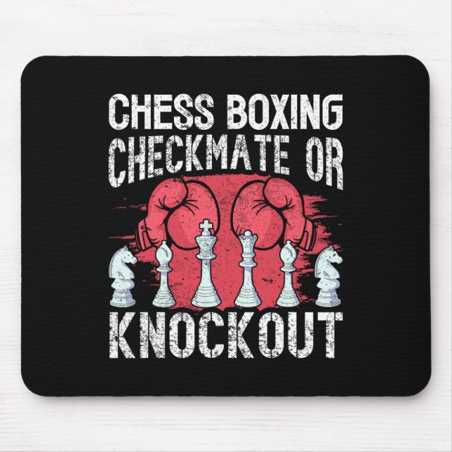 Tapis De Souris Chess Boxing Checkmate Ou Knockout Fun (Devant)