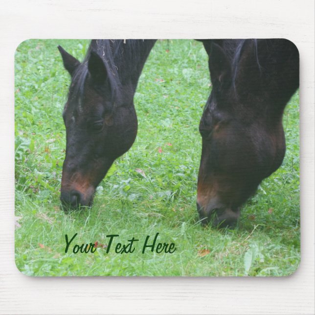 Tapis De Souris Cheval Amis Pâturage Animal Mousepad (Devant)