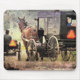 Tapis De Souris Cheval Amish et Buggy