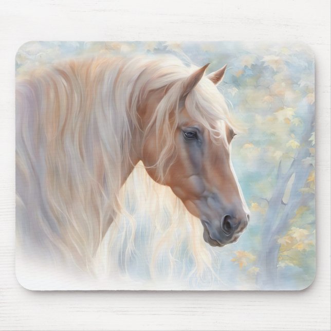 Tapis De Souris Cheval avec Mane Flower Beautiful (Devant)
