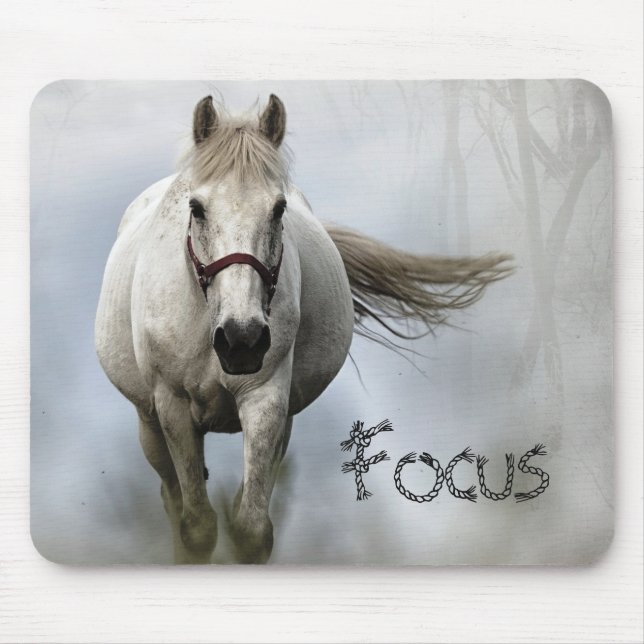 Tapis De Souris Cheval blanc inspirant (Devant)