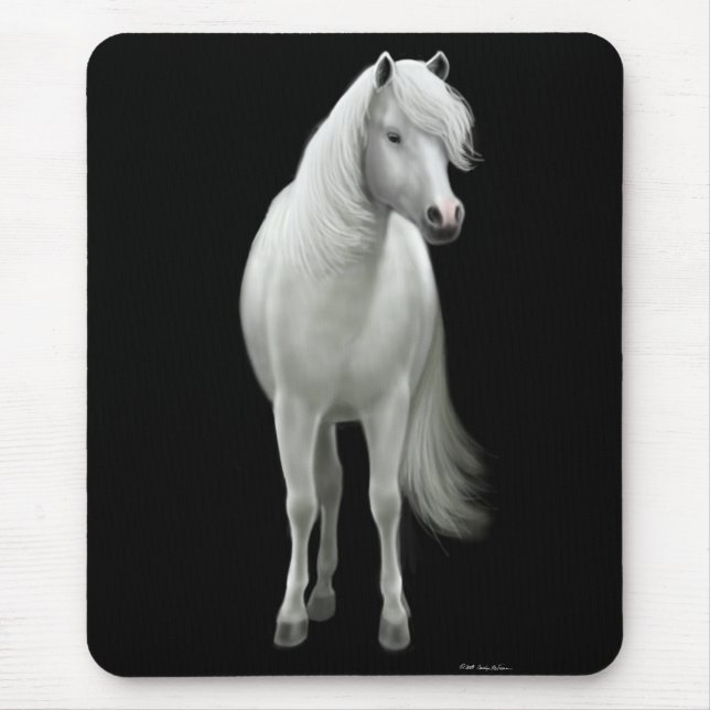 Tapis De Souris Cheval blanc sauvage Mousepad (Devant)