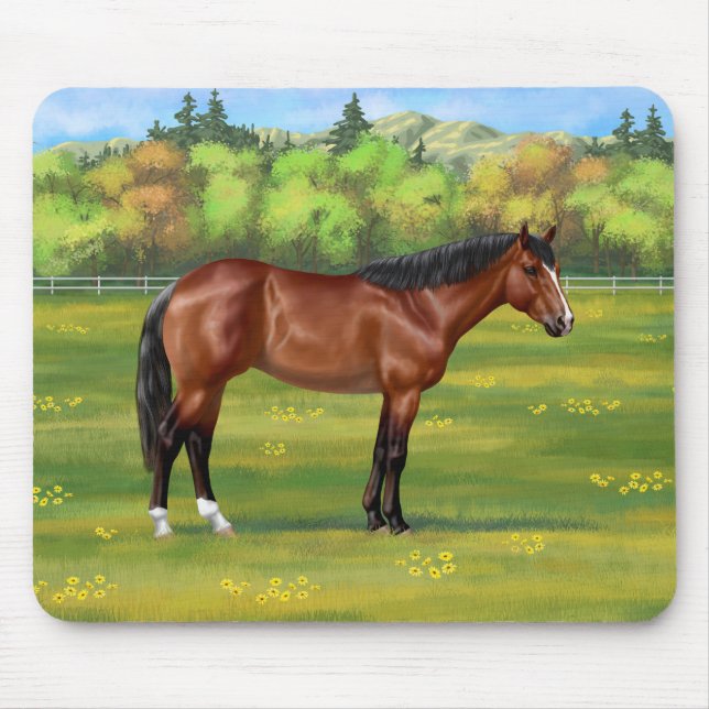 Tapis De Souris Cheval Brown Bay Quarter (Devant)