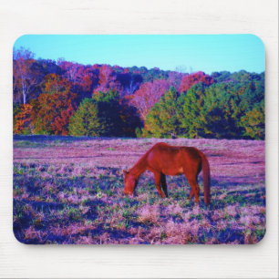 Tapis De Souris Cheval Brown en Grass violet