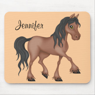 Tapis De Souris Cheval Brown et noir