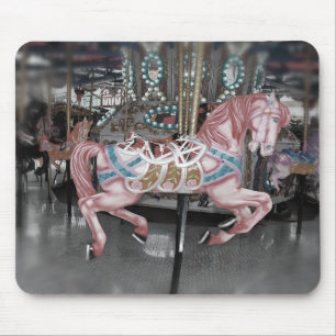 Tapis De Souris Cheval carrousel rose