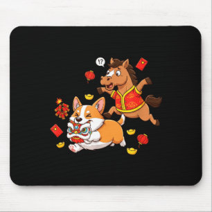 Tapis De Souris Cheval Chinois Corgi Drôle Enfants Hommes Femmes H