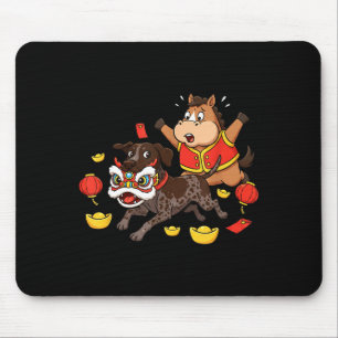 Tapis De Souris Cheval Chinois Pointer Allemand Shorthaired Chien