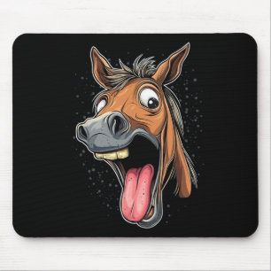 Tapis De Souris Cheval cool Montrant Langue Chevaux Équitation À C
