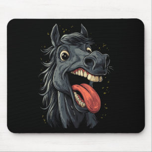 Tapis De Souris Cheval cool Montrant Langue Chevaux Équitation À C
