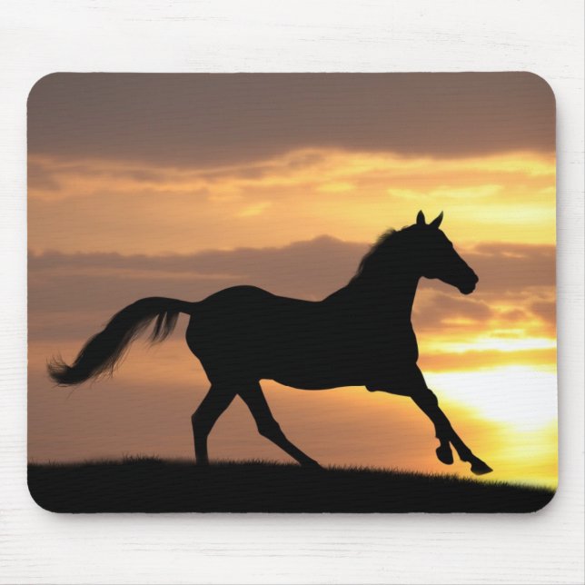 Tapis De Souris Cheval dans le coucher du soleil (Devant)