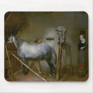 Tapis De Souris Cheval dans une écurie, c.1652-54 (huile sur le