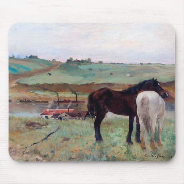 Tapis De Souris Cheval dans une prairie, Edgar Degas (Devant)