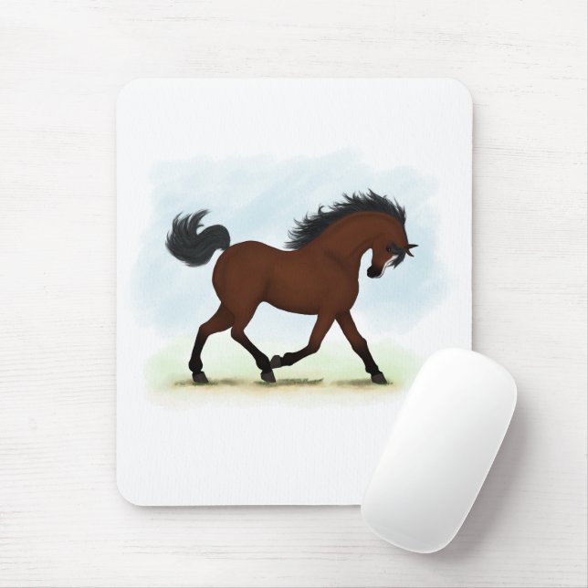 Tapis De Souris Cheval De Baie Avec Lame (Avec souris)