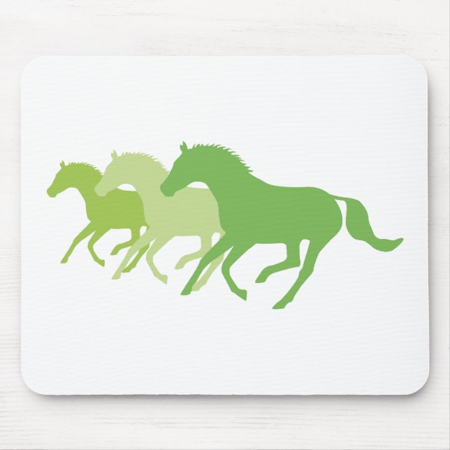 Tapis De Souris Cheval de course (vert) (Devant)