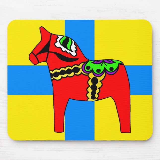 Tapis De Souris Cheval de la Suède Dala (Devant)